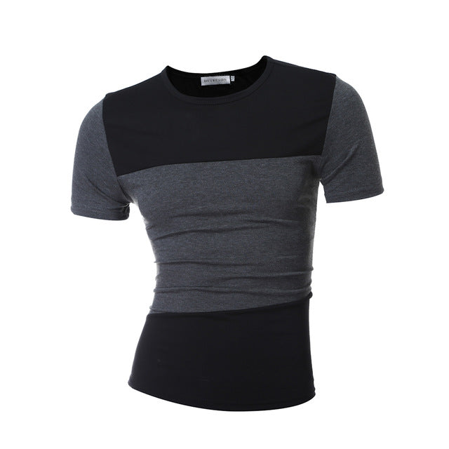 Men T-Shirt  Simple Splicing Tee