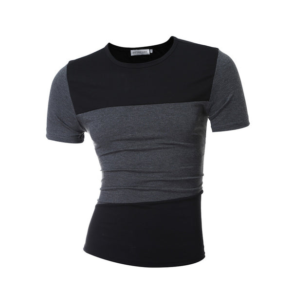 Men T-Shirt  Simple Splicing Tee