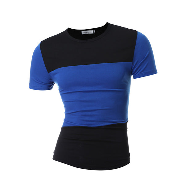 Men T-Shirt  Simple Splicing Tee