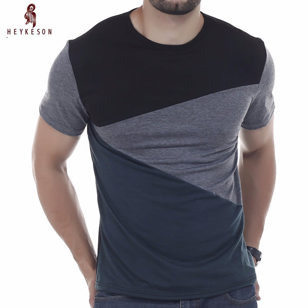 Men T-Shirt  Simple Splicing Tee
