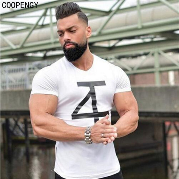 Men Shirt Fitness BodyBuilding