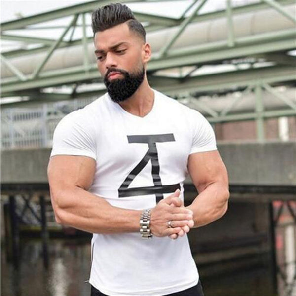 Men Shirt Fitness BodyBuilding